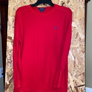 Only worn once!! Boys red polo thermal. Great for the winter. Size XLarge(18/20)